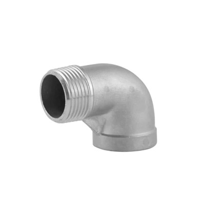 Codo calle inoxidable roscado